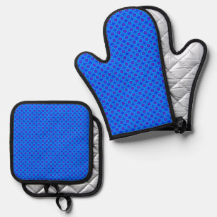 Ensemble De Gant De Cuisine Et De Manique Motif imprimé africain bleu et violet