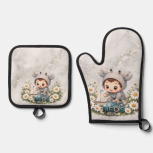 Ensemble De Gant De Cuisine Et De Manique Neos Kawaii Zodiaque Cancer