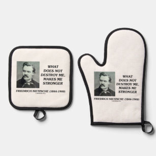 Ensemble De Gant De Cuisine Et De Manique Nietzsche Ce Qui Ne Détruit Pas Me Rend Plus Forte