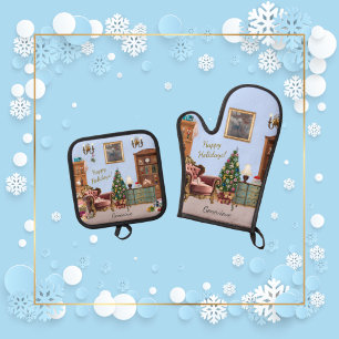 Ensemble De Gant De Cuisine Et De Manique Ode to the Nutcracker Ballet Blue
