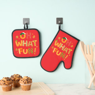 Ensemble De Gant De Cuisine Et De Manique Oh What Fun Christmas Gingerbread Cookies