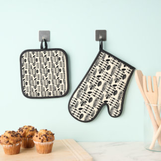 Ensemble De Gant De Cuisine Et De Manique Oven Mitt and Pot Holders