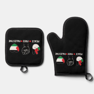 Ensemble De Gant De Cuisine Et De Manique paix amour palestine -liberté pour les palestinien