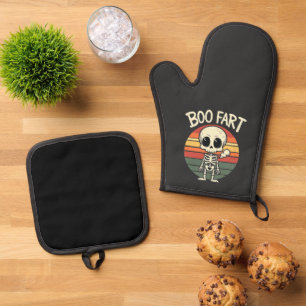 Ensemble De Gant De Cuisine Et De Manique Panier Funny Éffrayant Pastel Ghost Goth Retro