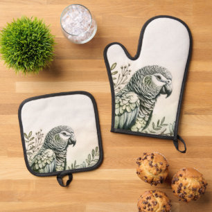 Ensemble De Gant De Cuisine Et De Manique Parrot élégant