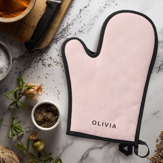 Ensemble De Gant De Cuisine Et De Manique Pastel rose personnalisé (Créateur téléchargé)
