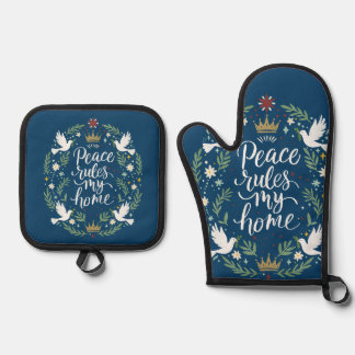 Ensemble De Gant De Cuisine Et De Manique Peace Rules My Home