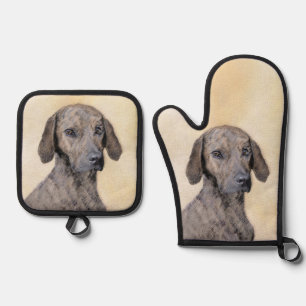 Ensemble De Gant De Cuisine Et De Manique Plott Hound Peinture Brindle Cute Original Chien A