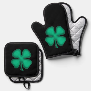 Ensemble De Gant De Cuisine Et De Manique Porte-jarretelles en argent noir irlandais