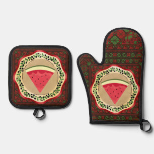 Ensemble De Gant De Cuisine Et De Manique Porte-pots et Mitt au four