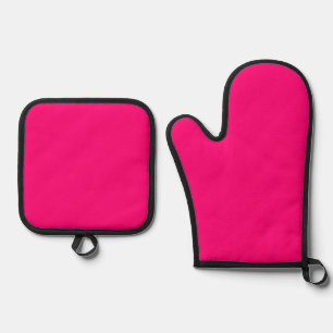 Ensemble De Gant De Cuisine Et De Manique Pots et mitt de four Fushia rose