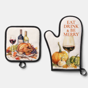 ENSEMBLE DE GANT DE CUISINE ET DE MANIQUE PRENEZ UN VERRE ET SOYEZ JEUX GRÂCE À