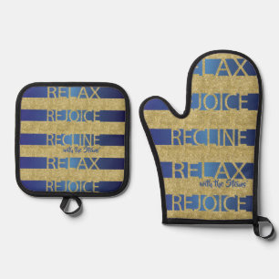 Ensemble De Gant De Cuisine Et De Manique Relax, Rejoice, Recline