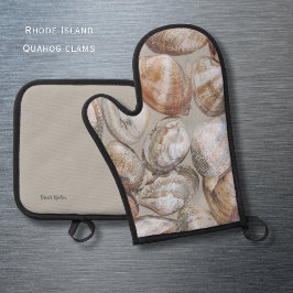 Ensemble De Gant De Cuisine Et De Manique Rhode Island Clams Oven Mitt and Pot Holders