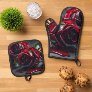 Ensemble De Gant De Cuisine Et De Manique Rose gothique