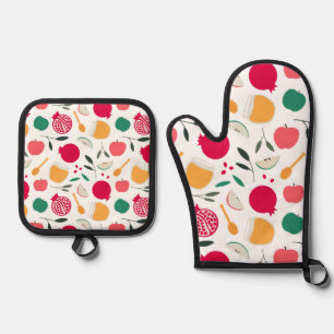 Ensemble De Gant De Cuisine Et De Manique Rosh Hashanah