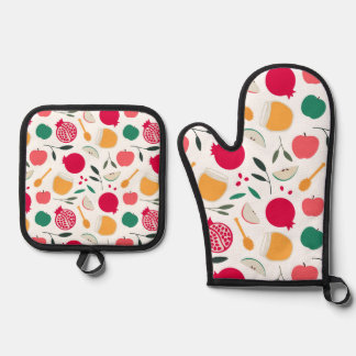 Ensemble De Gant De Cuisine Et De Manique Rosh Hashanah