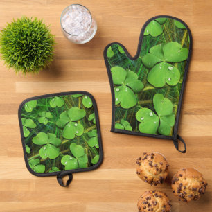 Ensemble De Gant De Cuisine Et De Manique Shamrock vert St Patrick iPhone 5 Coque-Mate