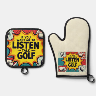 Ensemble De Gant De Cuisine Et De Manique Si Vous Voulez Que J'Écoute Talk Golf Don