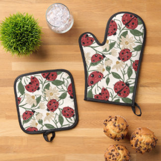 Ensemble De Gant De Cuisine Et De Manique Tabliers coccinelle