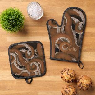 Ensemble De Gant De Cuisine Et De Manique Tentacles de pieuvre