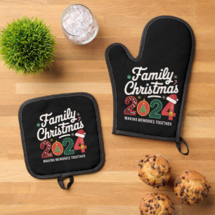 Ensemble De Gant De Cuisine Et De Manique Tenue assortie de Noël en famille 2024 Squad Xmas
