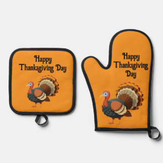 Ensemble De Gant De Cuisine Et De Manique Thanksgiving Turkey 