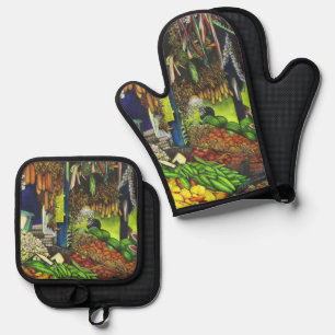 Ensemble De Gant De Cuisine Et De Manique Threads communs des interactions humaines, Budapes