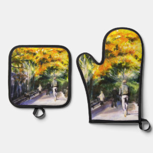 Ensemble De Gant De Cuisine Et De Manique Une promenade à travers le parc Oven Mitt et Pot H