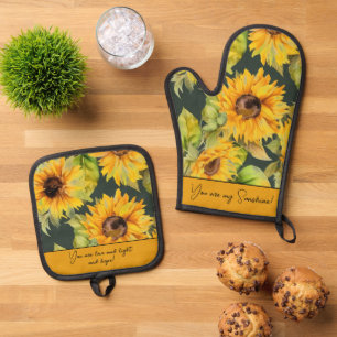 Ensemble De Gant De Cuisine Et De Manique Vous êtes mes tournesols