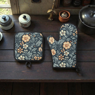 Ensemble De Gant De Cuisine Et De Manique William Morris Inspired Botanical Style Pattern