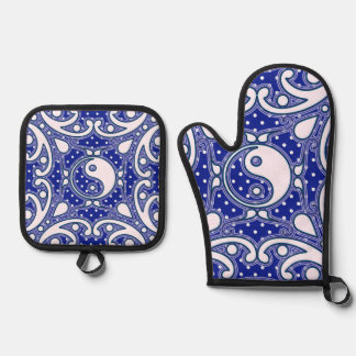 Ensemble De Gant De Cuisine Et De Manique Yin Yang