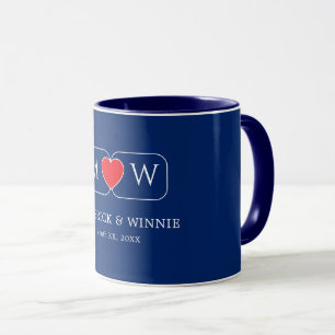 Ensemble de mugs chic bleu marine pour couple Cade