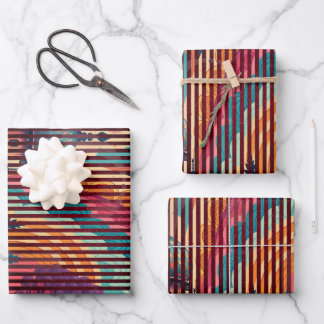 Ensemble de papier cadeau à dôme prune foncé (3 fe