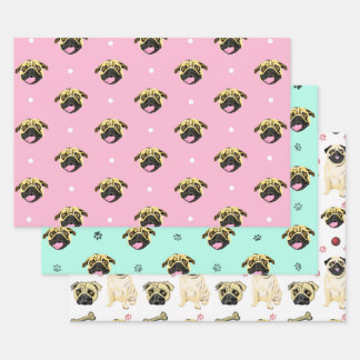 Ensemble de papier cadeau Chien Carlin