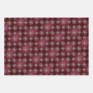 Ensemble de papier cadeau Luxe Flocons de Neige Ar