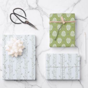 Ensemble de papier cadeau Pin et Cône de Pin