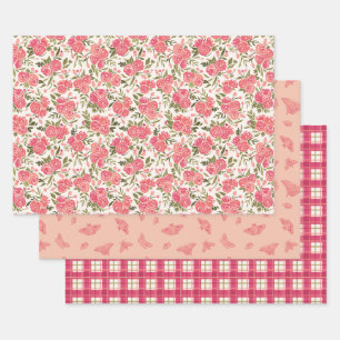 Ensemble de papier cadeau pour jardin de roses mod