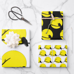 Ensemble de papier cadeau - Silhouette de colibri