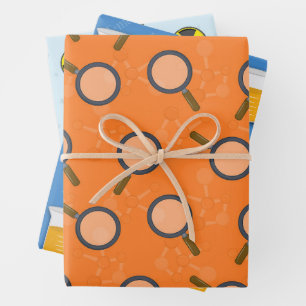 Ensemble de papier d'emballage à thème scientifiqu