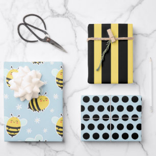 Ensemble de papier d'emballage Abeille dodue