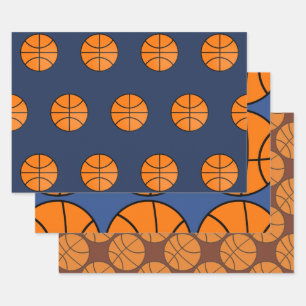 Ensemble de papier d'emballage de basketball