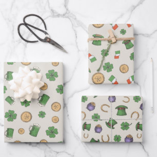 Ensemble de papier d'emballage irlandais de la Sai
