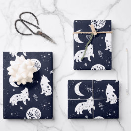 Ensemble de papier d'emballage Loup hurleur à la L