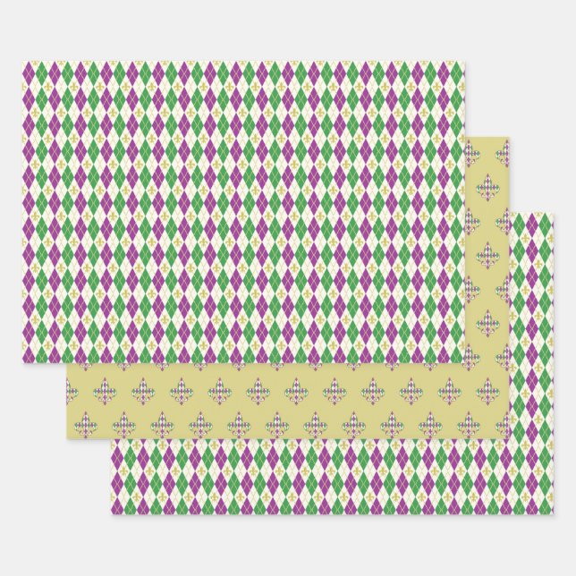 Ensemble de papier d'enveloppement de Jacquard Mar (Lot)