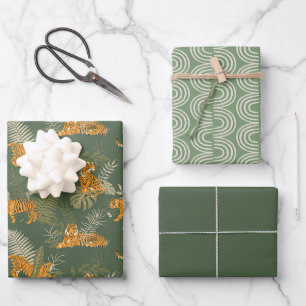 Ensemble de papier d'enveloppement Safari de la Ju