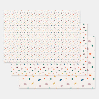 Ensemble de papier Motif Terrazzo amusant (3 feuil