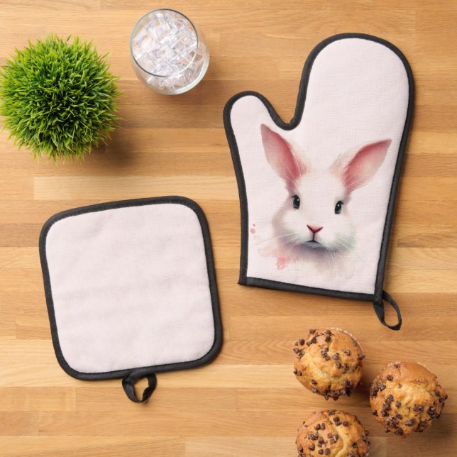 Ensemble de porte-pots Pastel Pink Bunny Face Four (De haut en bas)