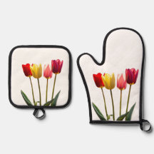 Ensemble De Pot Et De Mitt Du Four TULIP