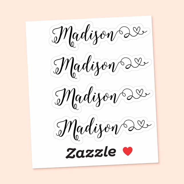 Ensemble de quatre autocollants de nom de calligra (Personalized Chic, Showcased with Style 💕🌟)